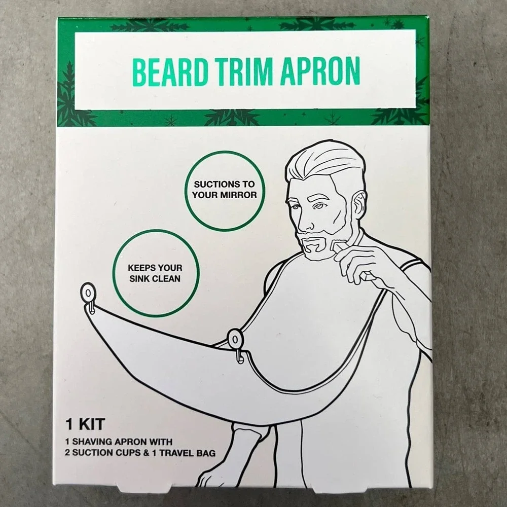 Beard Trimmer Apron for Men - Included Is 2 Suction Cups & 1 Travel Bag